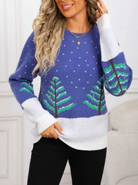 Tree Pattern Round Neck Sweater 100100194825917 46 Affordable Fashion Under $100 Jerry's Apparel 