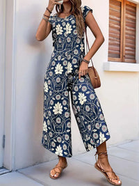 Perfee Printed Round Neck Cap Sleeve Wide Leg Jumpsuit 100100380311019 31 Affordable Fashion Under $100 Jerry's Apparel 