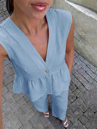 One Button Top and Wide Leg Pants Set 100100324141111 44 Affordable Fashion Under $100 Jerry's Apparel 