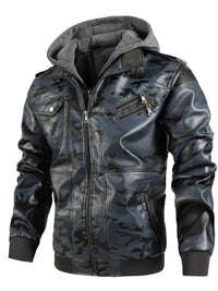 Men's Full Size Hooded Faux Leather Moto Jacket Plus Size 100400161564305 96 Affordable Fashion Under $100 Jerry's Apparel 