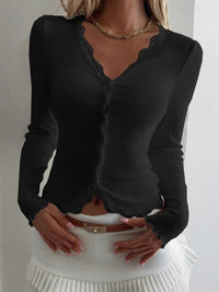 Lace Trim Long Sleeve Top 100100696599078 30 Affordable Fashion Under $100 Jerry's Apparel 