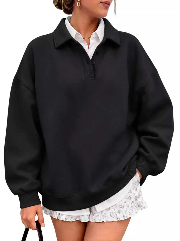 Button Detail Dropped Shoulder Sweatshirt 101001289322714 63 Affordable Fashion Under $100 Jerry's Apparel 