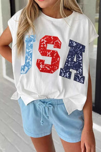 USA Color Block Letter Graphic Dolman Tee 100100650649216 34 Affordable Fashion Under $100 Jerry's Apparel 