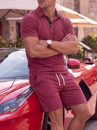 Men's Full Size Casual Short Sleeve Polo and Shorts Two-Piece Set Plus Size 104001471903163 48 Affordable Fashion Under $100 Jerry's Apparel 