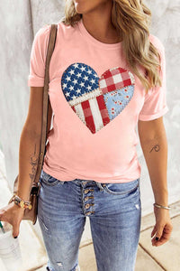 Patriotic Heart Round Neck Tee 100100219556850 31 Affordable Fashion Under $100 Jerry's Apparel 
