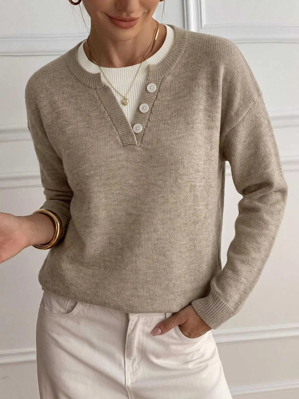 Dropped Shoulder Long Sleeve Sweater 100100679880888 40 Affordable Fashion Under $100 Jerry's Apparel 