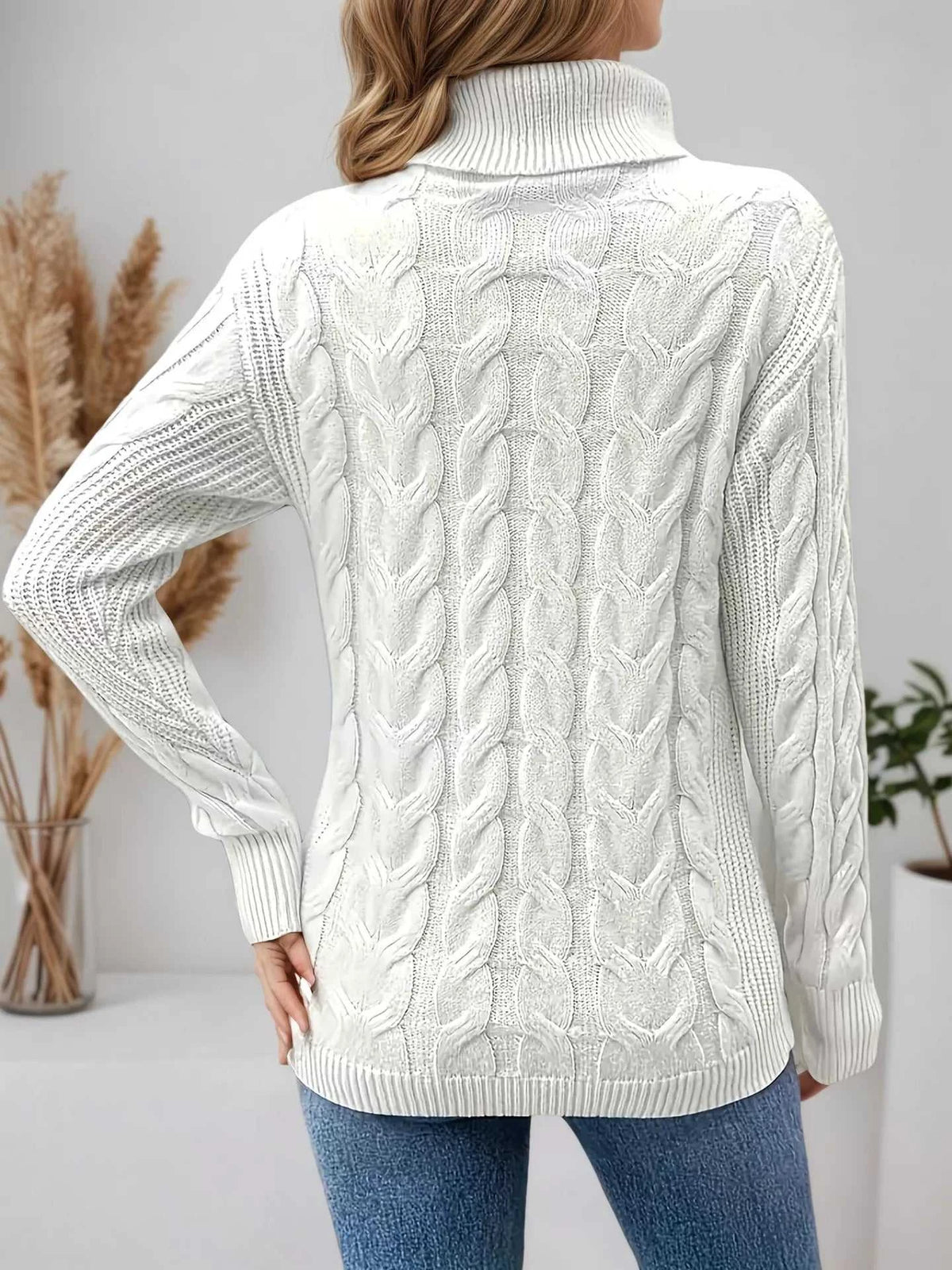 Cable Knit Turtleneck Long Sleeve Sweater 100100174532282 38 Affordable Fashion Under $100 Jerry's Apparel 