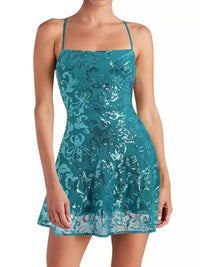 Sequin Square Neck Mini Dress 101001434570366 56 Women's Dress Gifts for Her Jerry's Apparel 