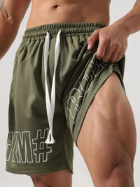 Men's Plus Size Letter Drawstring Shorts
