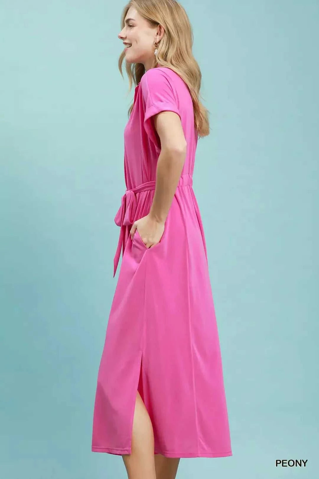 Umgee Collared Belted Midi Dress 100100551271703 57 Affordable Fashion Under $100 Jerry's Apparel 
