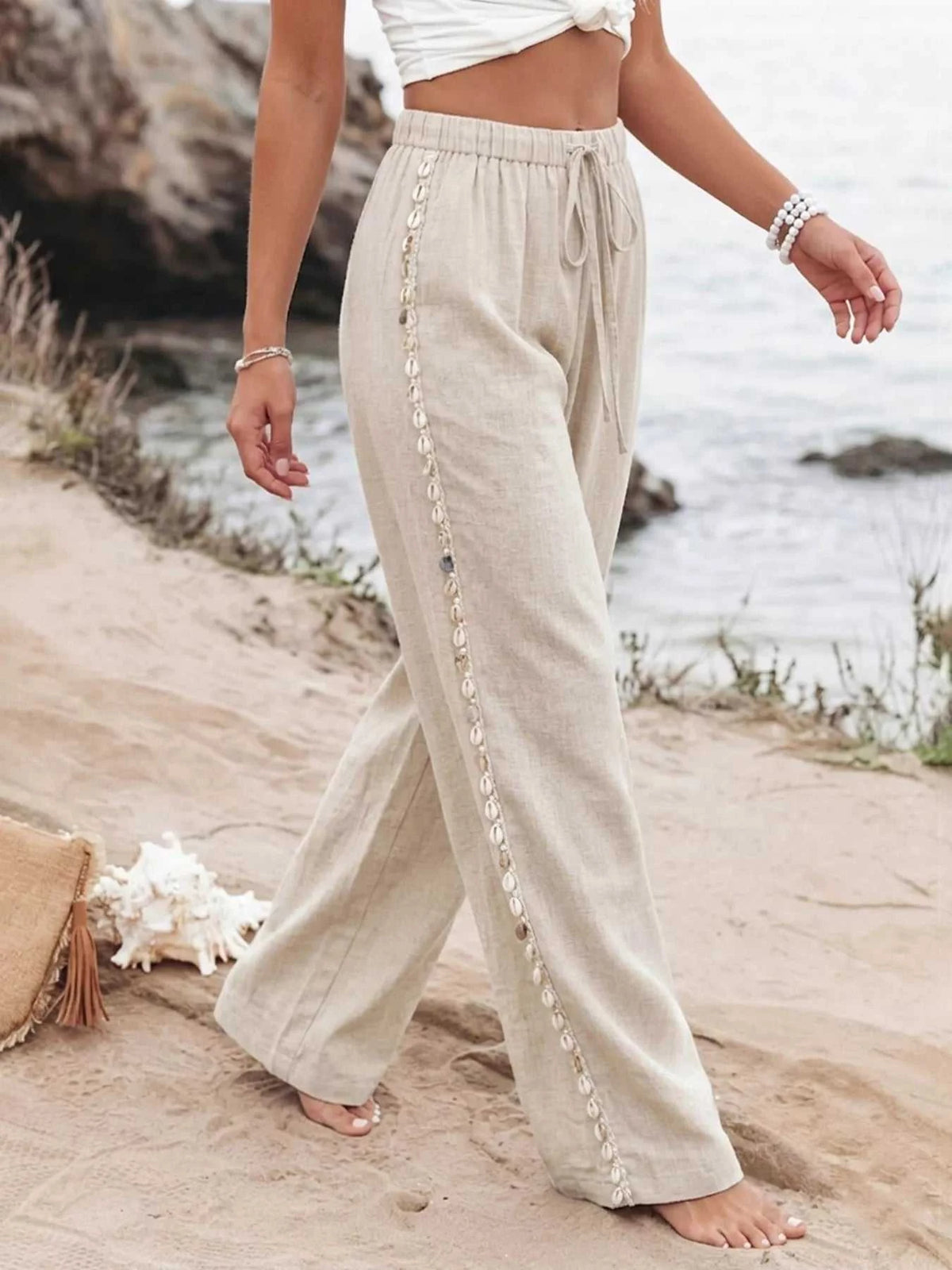 Drawstring Wide Leg Pants 100100457668627 39 Seasonal Fashion Collections Jerry's Apparel 