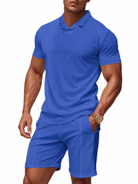 Men's Full Size Casual Short Sleeve Polo and Shorts Set Plus Size 100400870366243 34 Gifts for Him Jerry's Apparel 