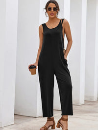 Sleeveless Wide Leg Casual Jumpsuit