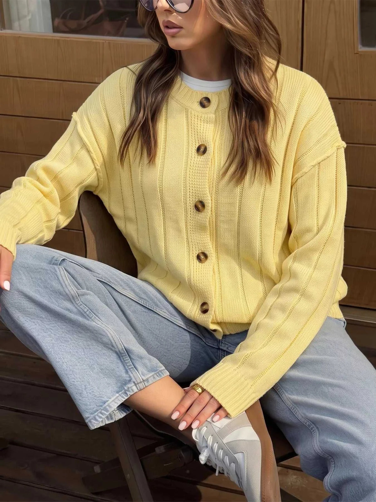 Button Up Dropped Shoulder Cardigan 100100931893614 47 Affordable Fashion Under $100 Jerry's Apparel 