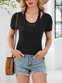Lace Detail Short Sleeve T-Shirt