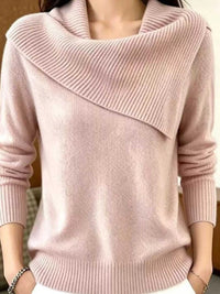 Full Size Asymmetric Ribbed Collar Sweater Plus Size 101002369014194 47 Affordable Fashion Under $100 Jerry's Apparel 
