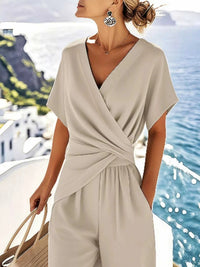 Full Size Twist-Front V-Neck Top and Pants Set Plus Size 100100106792287 49 Affordable Fashion Under $100 Jerry's Apparel 