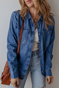 Button Up Long Sleeve Denim Jacket