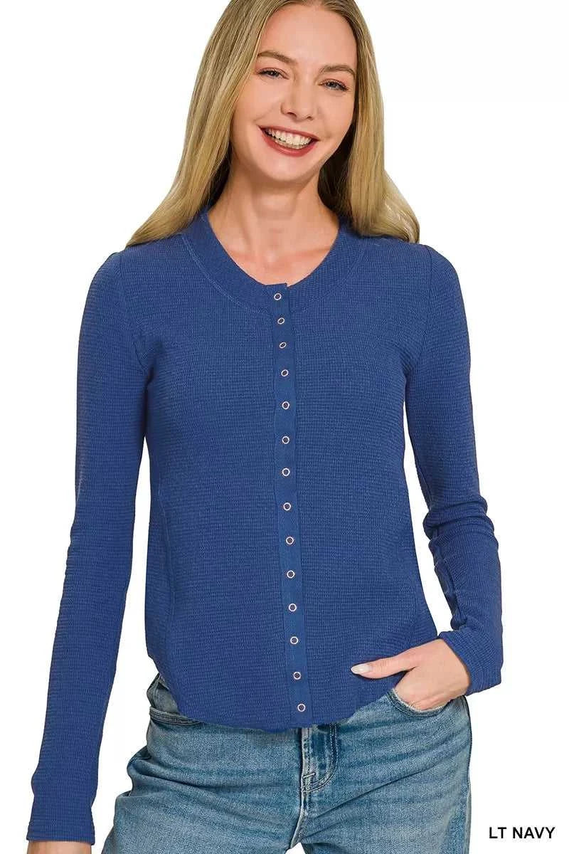 Zenana Double Knit Snap Button Shirts 100100714121616 28 Affordable Fashion Under $100 Jerry's Apparel 