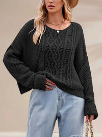 Textured Knit Round Neck Sweater 100100794321457 47 Affordable Fashion Under $100 Jerry's Apparel 