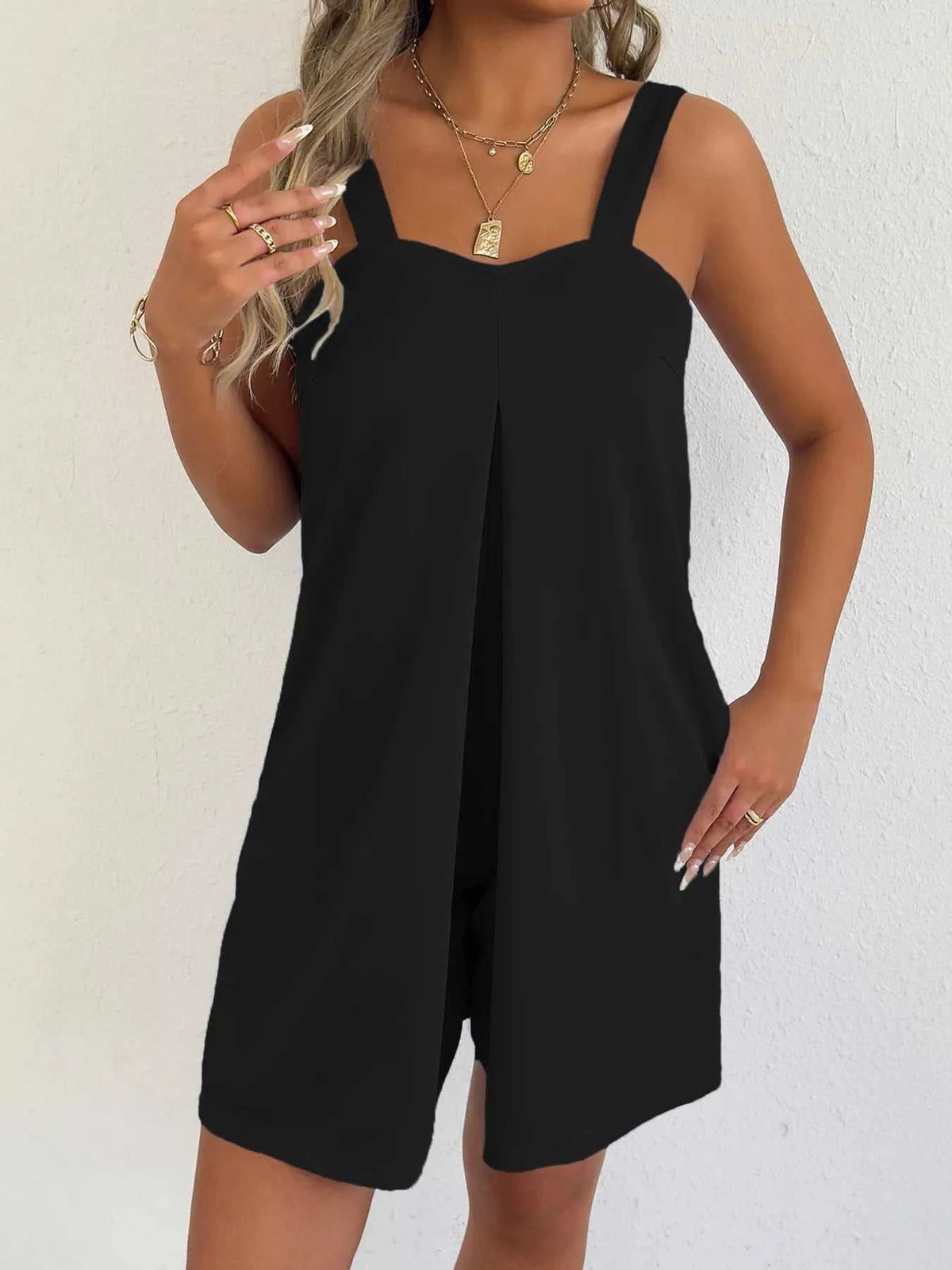 Sweetheart Neck Wide Strap Romper 100100528995455 21 Affordable Fashion Under $100 Jerry's Apparel 