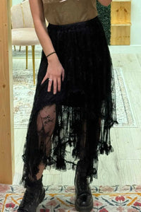 Elastic Waist Asymmetrical Lace Skirt 100100404541935 62 Affordable Fashion Under $100 Jerry's Apparel 