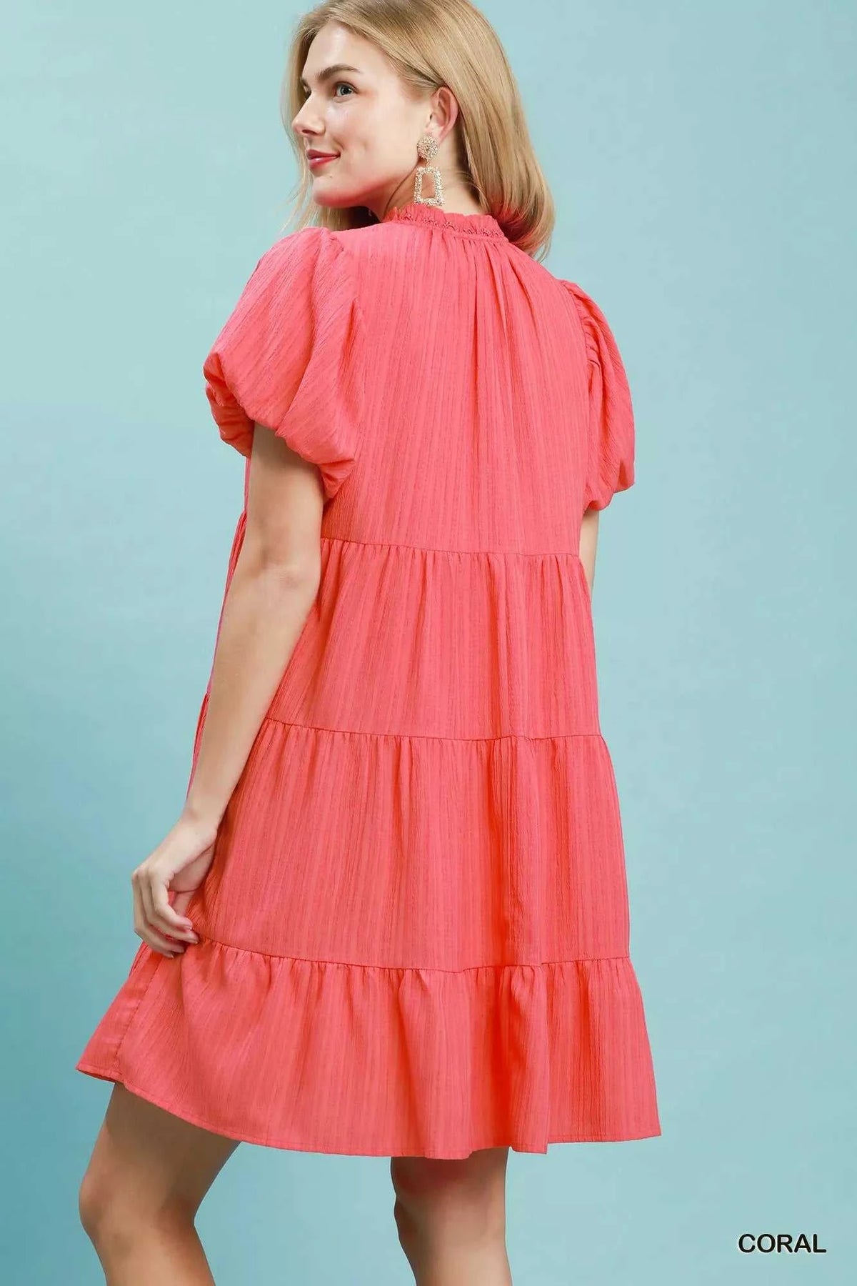 Umgee Puff Sleeve Tiered Babydoll Dress 100100716131167 55 Affordable Fashion Under $100 Jerry's Apparel 