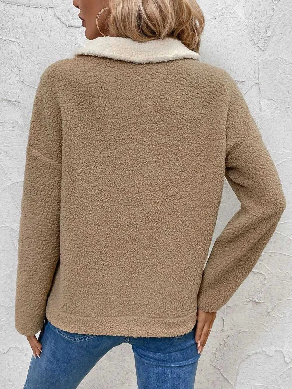 Perfee Contrast Half Zip Long Sleeve Sweatshirt 100100315381890 46 Affordable Fashion Under $100 Jerry's Apparel 