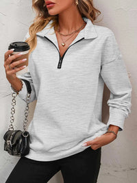 Quarter Zip Dropped Shoulder Sweatshirt 100100362581547 41 Affordable Fashion Under $100 Jerry's Apparel 
