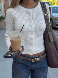 Cable-Knit Button-Down Cardigan 101002819767216 59 Affordable Fashion Under $100 Jerry's Apparel 