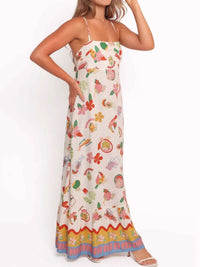 Printed Square Neck Maxi Cami Dress