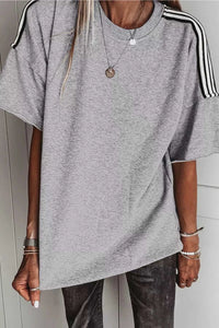Striped Shoulder Relaxed Fit T-Shirt 100100555642180 24 Affordable Fashion Under $100 Jerry's Apparel 