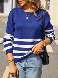 Striped Trim Crew Neck Sweater 100100716857023 49 Affordable Fashion Under $100 Jerry's Apparel 