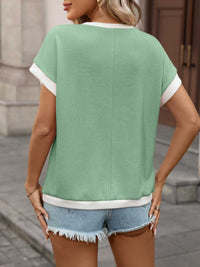 Contrast Trim Short Sleeve T-Shirt 100100724336043 33 Affordable Fashion Under $100 Jerry's Apparel 