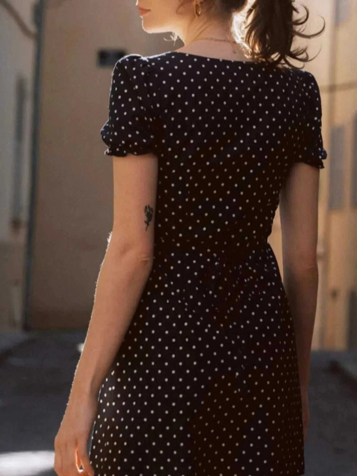 Polka Dot Puff Sleeve Mini Dress 100100739006180 69 Gifts for Her Jerry's Apparel 