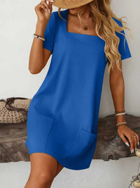 Mandy Square Neck Short Sleeve Mini Dress 100100588511470 24 Affordable Fashion Under $100 Jerry's Apparel 