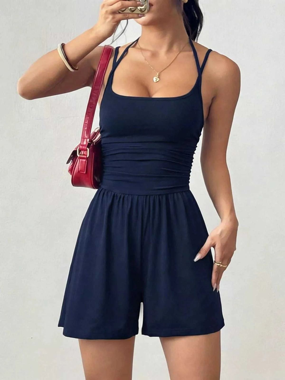 Ruched Spaghetti Strap Romper 100100748306286 25 Affordable Fashion Under $100 Jerry's Apparel 