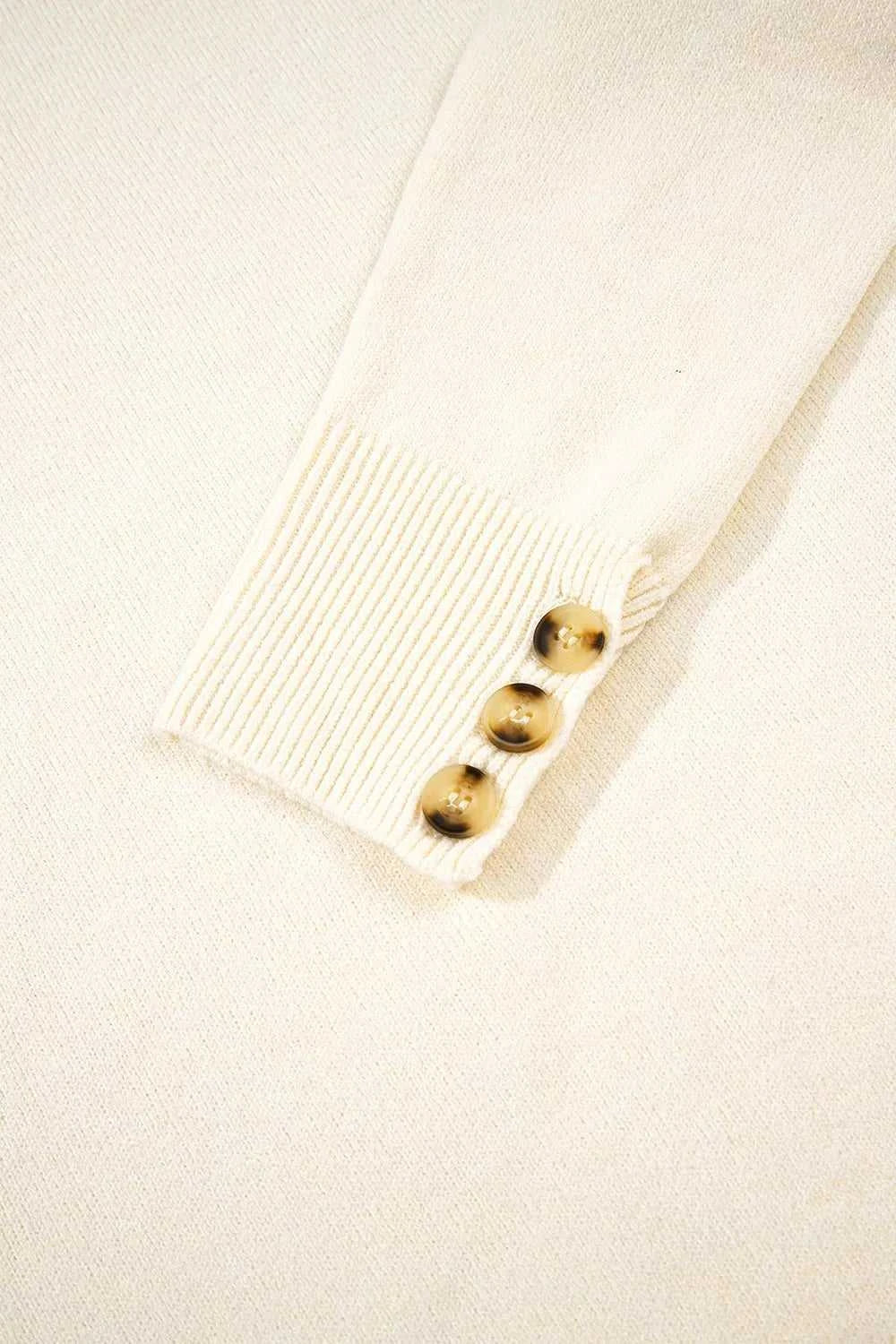 Button-Cuff Crew Neck Sweater 100100920961596 40 Women's Sweaters and Knitwear Jerry's Apparel 
