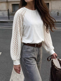 Lace Raglan Sleeve Sweatshirt 101001842976491 38 Affordable Fashion Under $100 Jerry's Apparel 