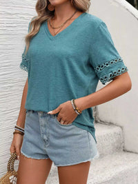 V-Neck Hollow-Out Sleeve T-Shirt 100100632201866 28 Affordable Fashion Under $100 Jerry's Apparel 
