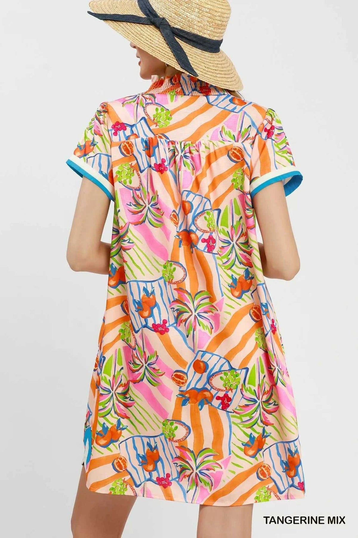 Umgee Tropical Print Collared Shift Dress 100100754721828 57 Affordable Fashion Under $100 Jerry's Apparel 