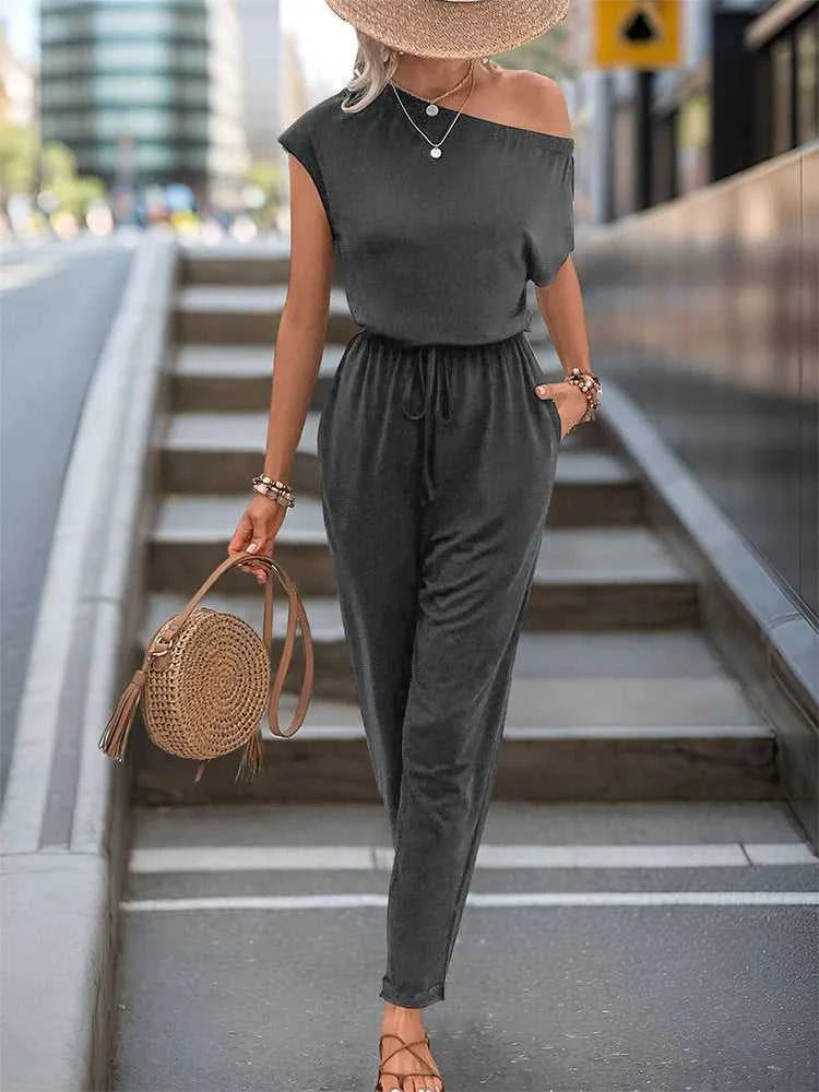 Perfee Single Shoulder Short Sleeve Jumpsuit 100100793465821 36 Affordable Fashion Under $100 Jerry's Apparel 
