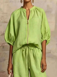 Full Size Zip-Front Top and Wide-Leg Pants Set Plus Size 101001746488777 43 Affordable Fashion Under $100 Jerry's Apparel 