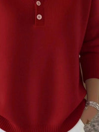 Full Size Button Detail Ribbed Knit Sweater Plus Size 101002670743081 41 Affordable Fashion Under $100 Jerry's Apparel 