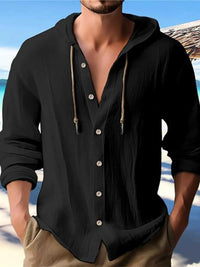 Men's Full Size Drawstring Button Up Hooded Shirt Plus Size 100400342526888 29 Affordable Fashion Under $100 Jerry's Apparel 