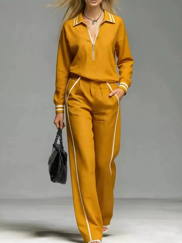 Striped Half Zip Top and Pants Set 101001673461092 67 Gifts for Her Jerry's Apparel 