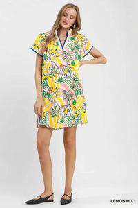 Umgee Tropical Print Collared Shift Dress 100100331671279 57 Affordable Fashion Under $100 Jerry's Apparel 