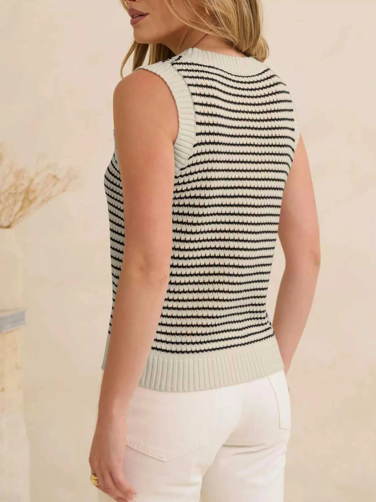 Striped Knit Sweater Vest 100100265130873 35 Affordable Fashion Under $100 Jerry's Apparel 