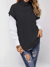 Chunky Knit Turtleneck Cap Sleeve Sweater 100100761483880 45 Affordable Fashion Under $100 Jerry's Apparel 