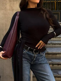 Mock Neck Long Sleeve T-Shirt 101001620854252 35 Affordable Fashion Under $100 Jerry's Apparel 